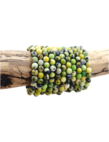 Bracelet chrysoprase citron perles AA