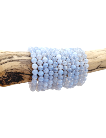 Bracelet calcédoine perles AA