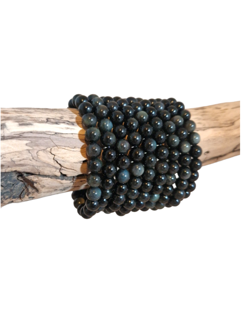 Bracelet obsidienne oeil céleste perles AA