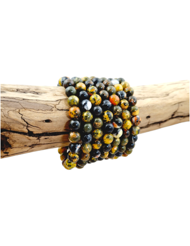 Bracelet jaspe bumblebee perles AA