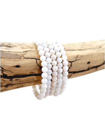 Bracelet jade blanc perles A