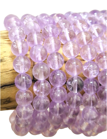 Bracelet améthyste lavande perles AAA