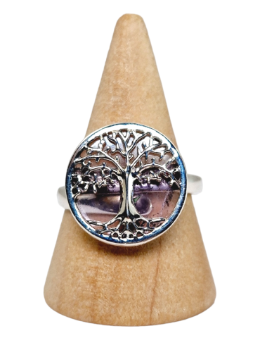Bague arbre de vie Améthyste lavande serti argent 925