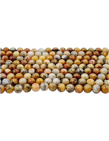 Fil agate crazy lace perles AA