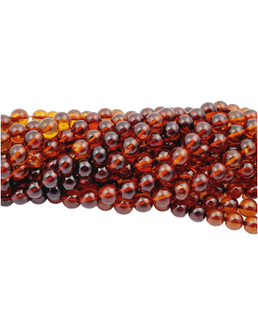 Fil ambre rouge perles AA