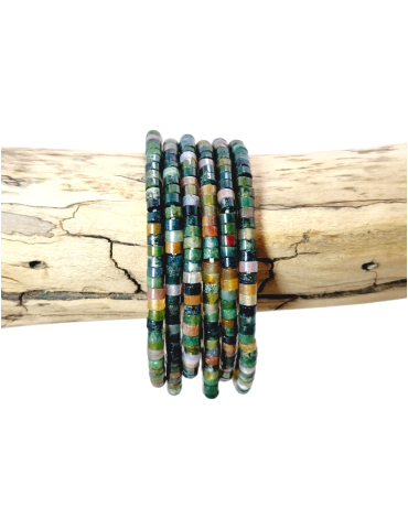 Bracelet Agate Indienne perles Heishi AA
