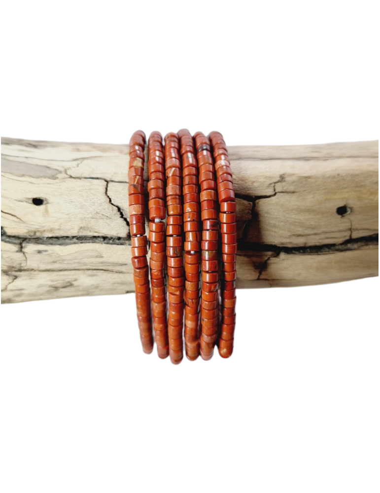 Bracelet Jaspe Rouge perles Heishi AA
