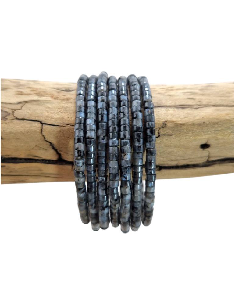Bracelet larvikite perles Heishi AA