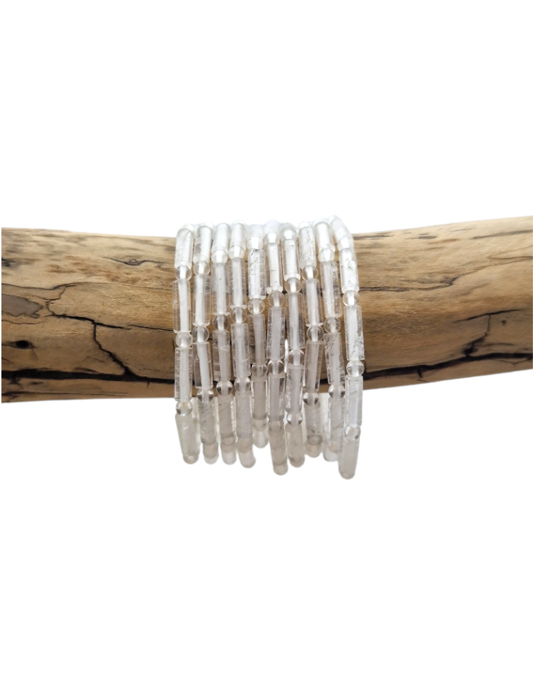 Bracelet Cristal de Roche perles tubes AA