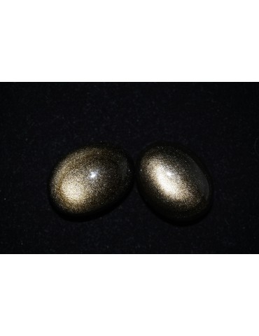 Obsidienne argentée pierre roulée main AA