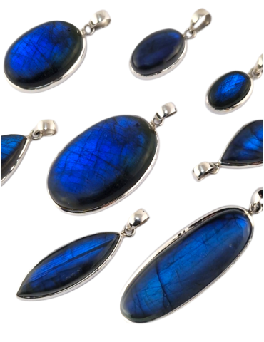 Pendentif labradorite bleu...