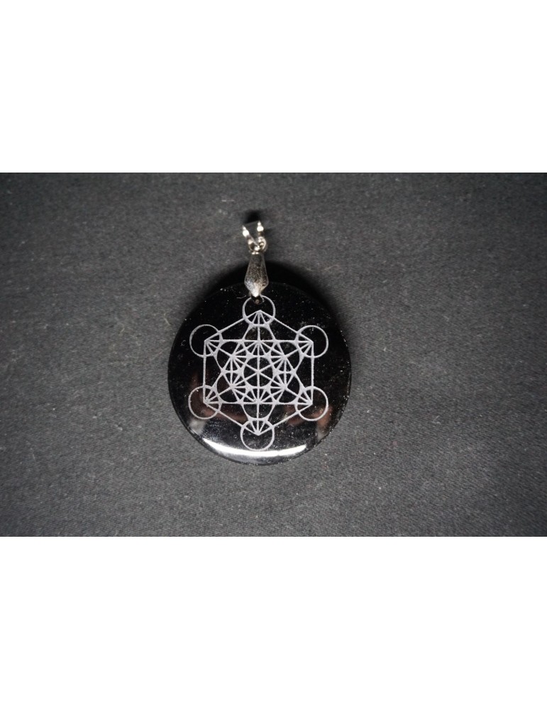 Pendentif Métatron Obsidienne doré