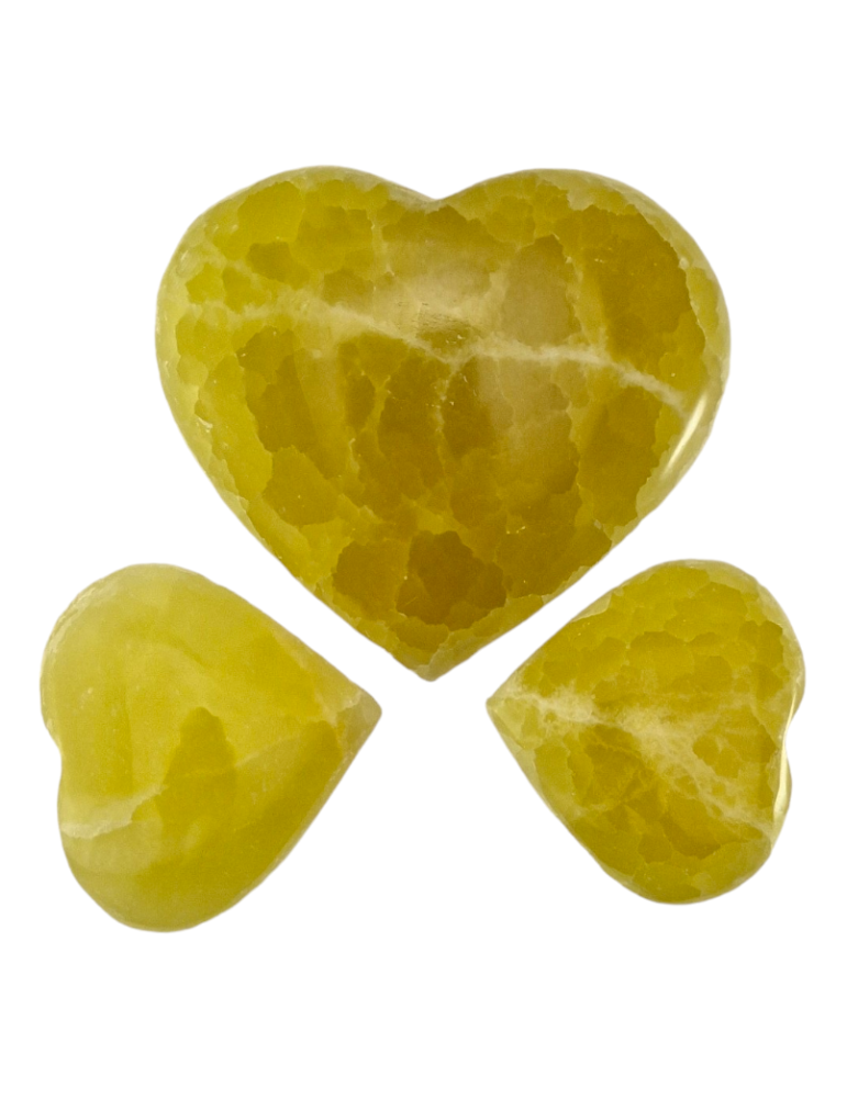 Coeur 5 - 9 cm Calcite jaune A
