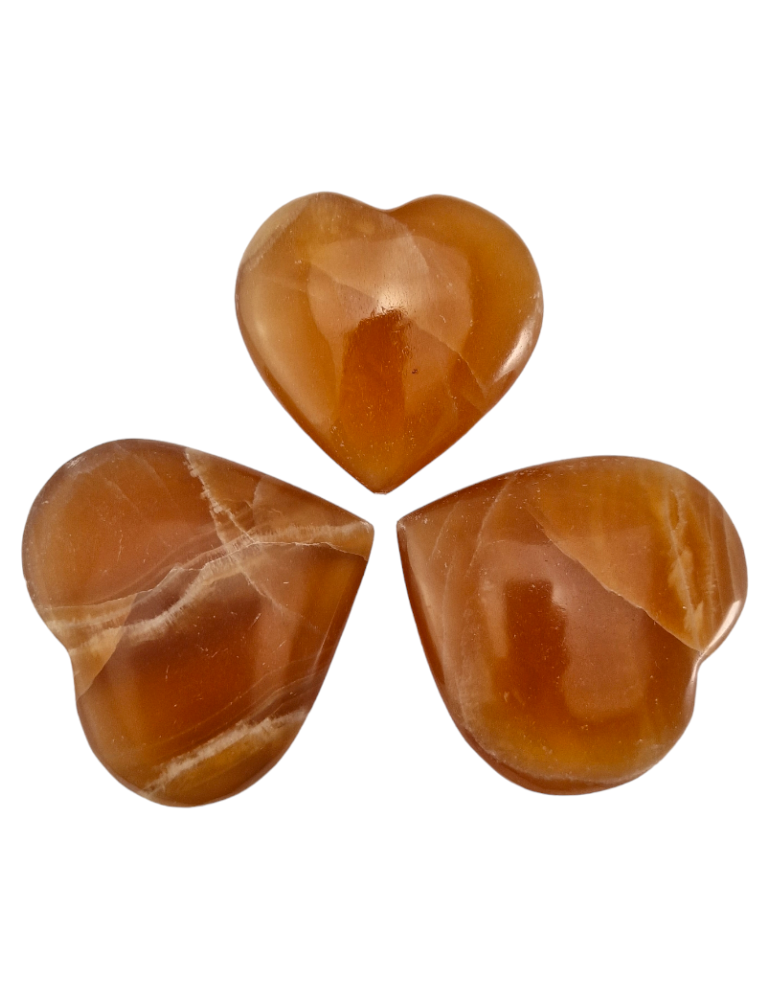 Coeur 6 - 10 cm Calcite orange A