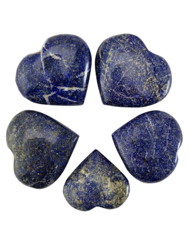 Lot de 5 Coeur 3 - 4 cm Lapis Lazuli A