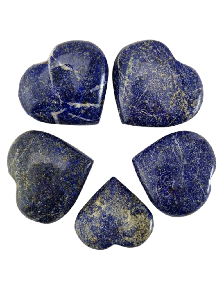 Set of 5 Heart 3 - 4 cm Lapis Lazuli A