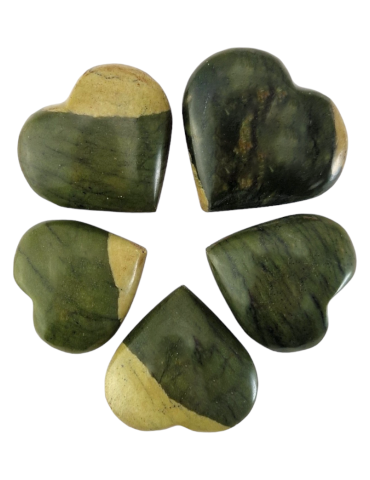 Set of 5 Hearts 3 - 4 cm Jade Pakistan A