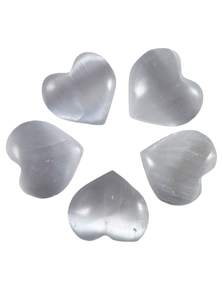 Los 5 Herzen 3 cm Selenit A