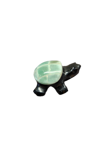 Pendentif tortue obsidienne et aventurine