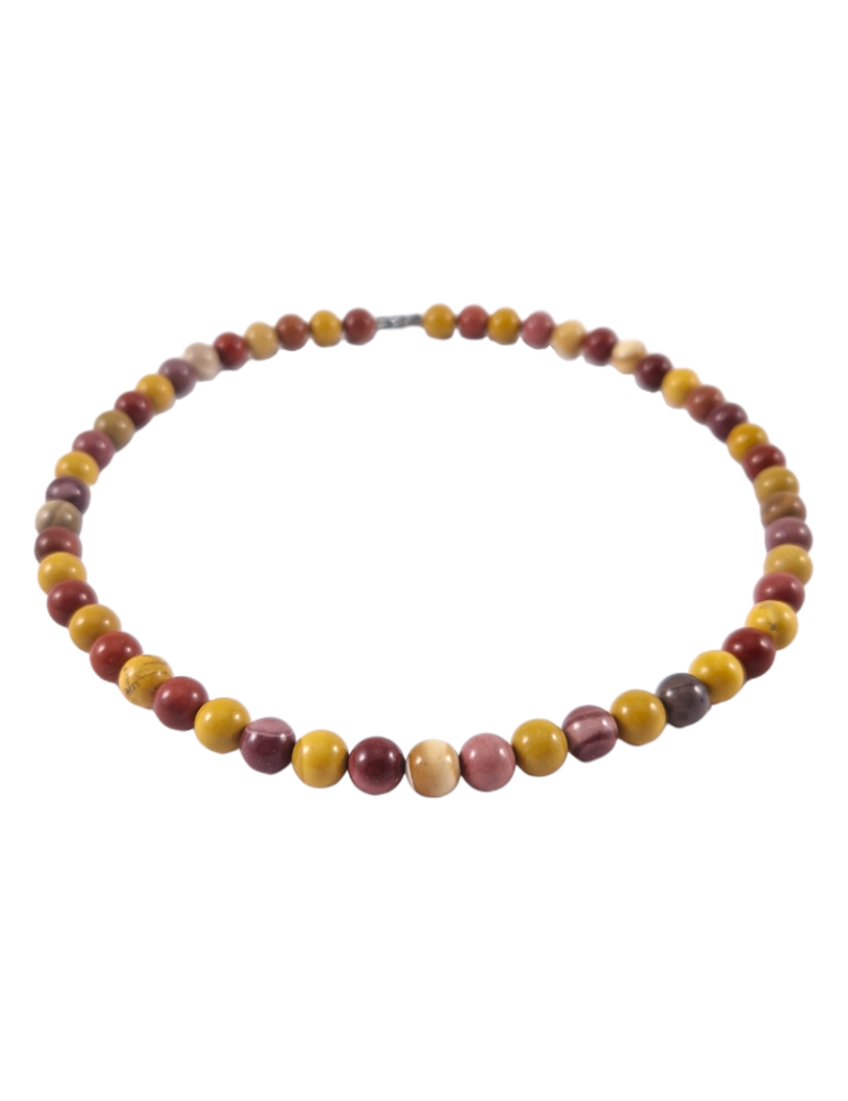 Collier Jaspe Mokaïte perles AA