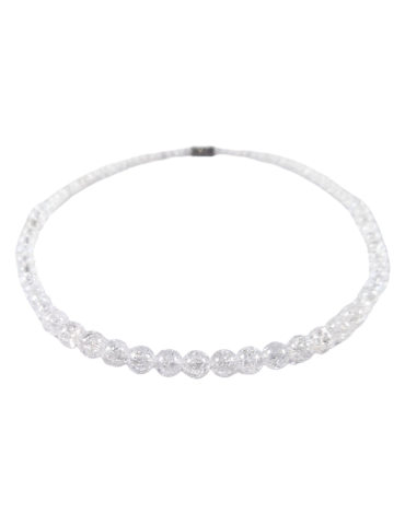 Collier Cristal de Roche Craquelé perles AA