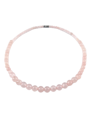 Collier Quartz Rose perles Madagascar A