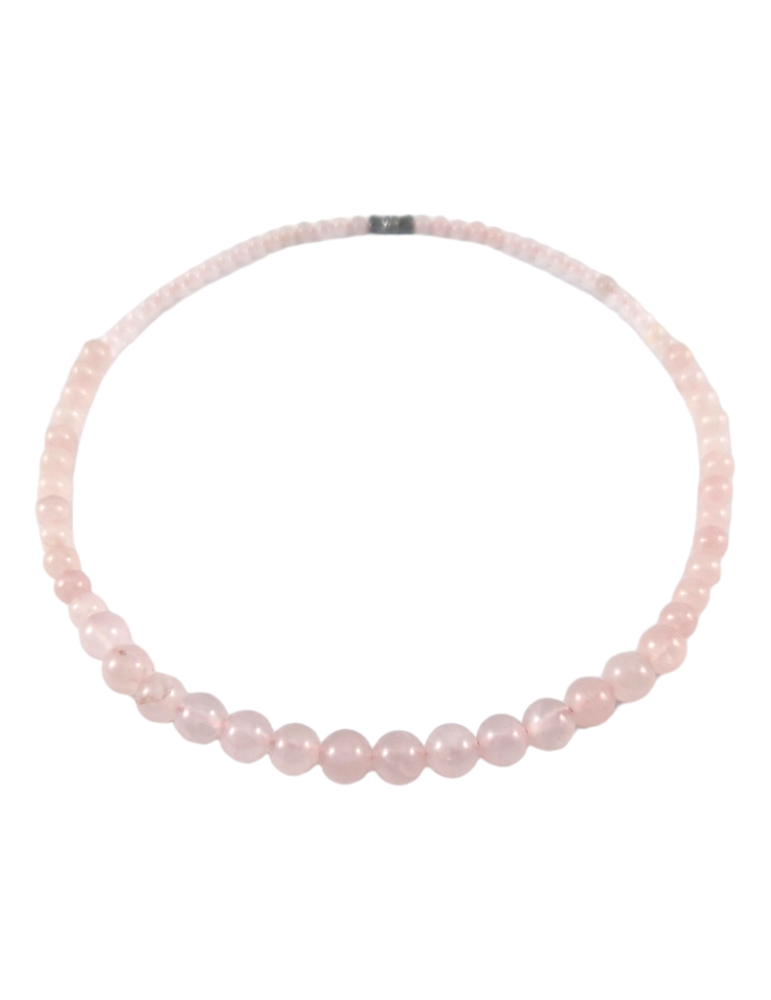 Collier Quartz Rose perles Madagascar A
