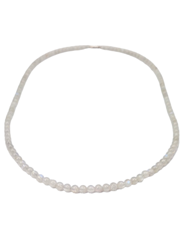 Collier Labradorite blanche perles 4 mm AAA