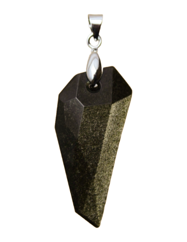 Pendentif facetté obsidienne  A
