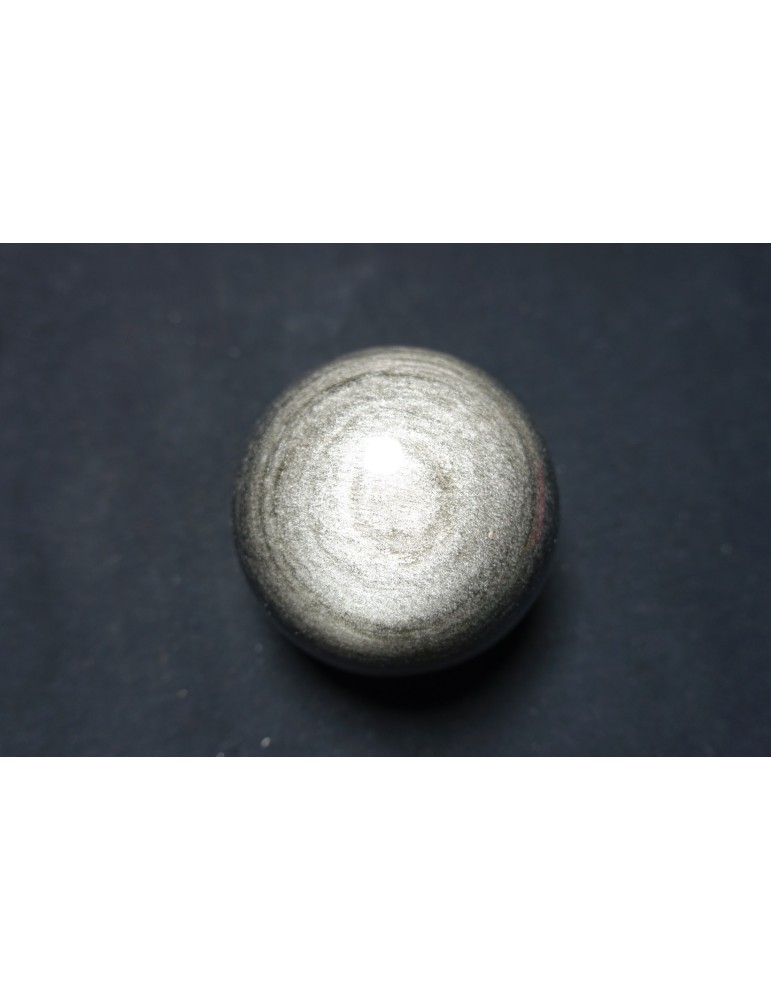 Silver obsidian sphere