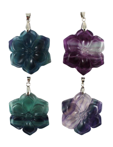 Pendentif fleur fluorite mix