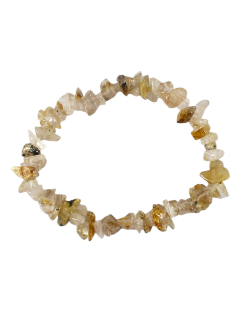 Bracelet Chips Quartz rutile Lot de 10