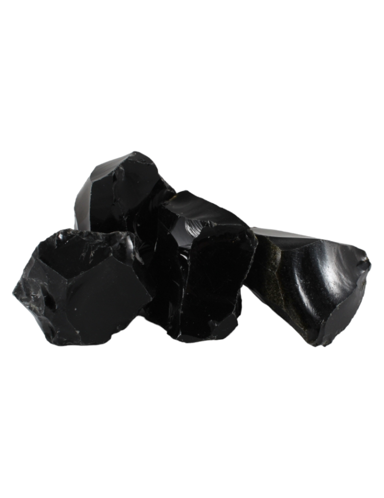 Obsidienne noire pierre brute 4-5 cm