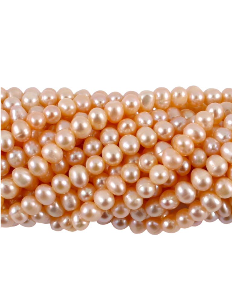 Fil perles de culture rosées AA