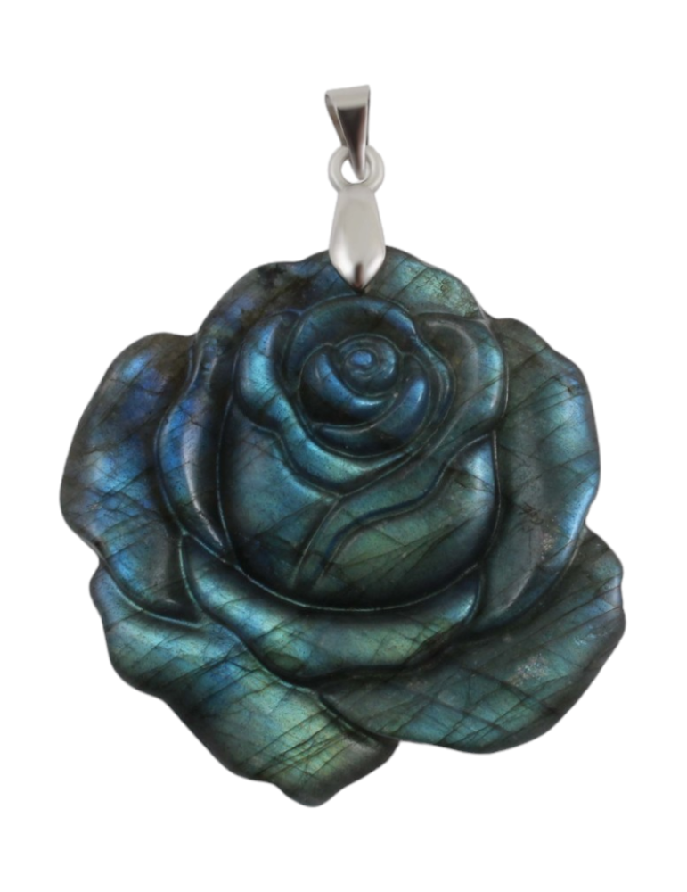 Pendentif fleur labradorite AA