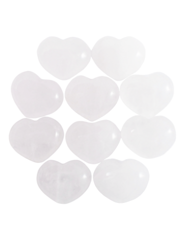 Lot coeur 2.5 cm Cristal de roche