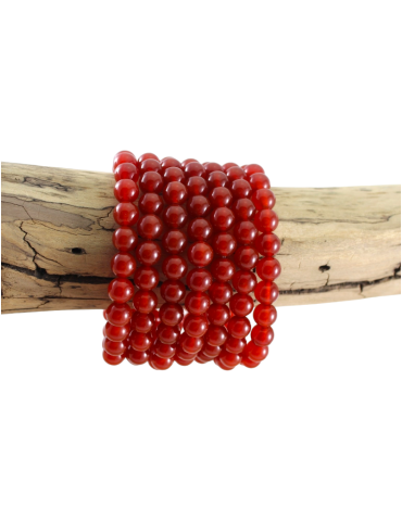 Bracelet cornaline chauffée perles AB