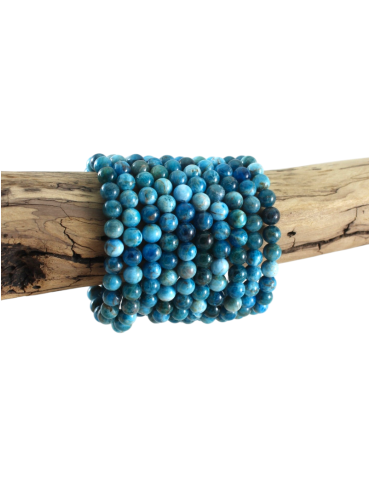 Bracelet apatite bleue perles A