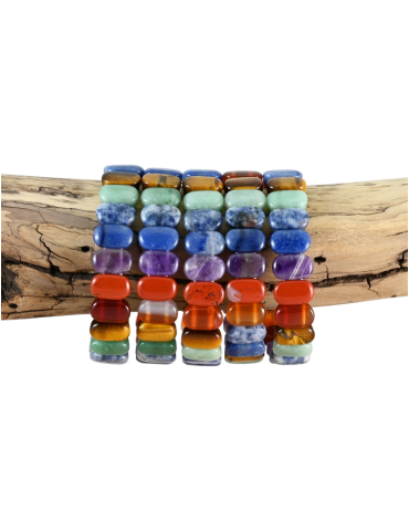 Bracelet 7 chakras plat