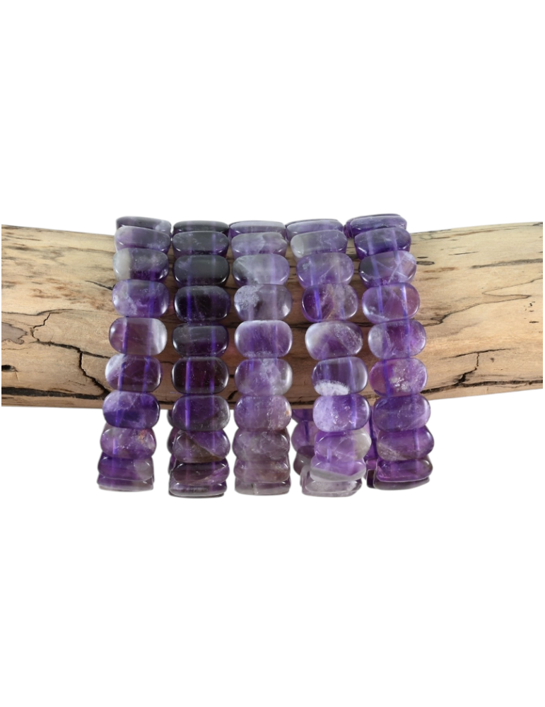 Bracelet améthyste plat