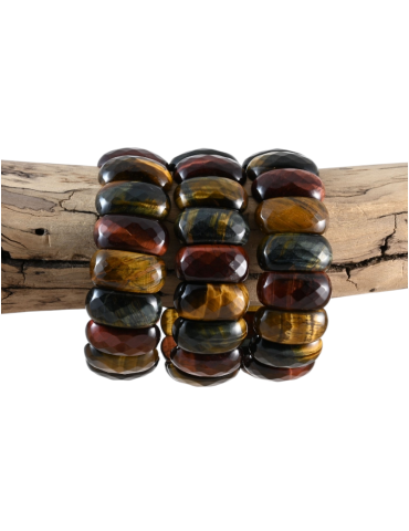 Bracelet 3 oeils bombé facetté