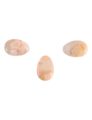 Pendentifs percés travers Agate fleur de cerisier lot x3 AA
