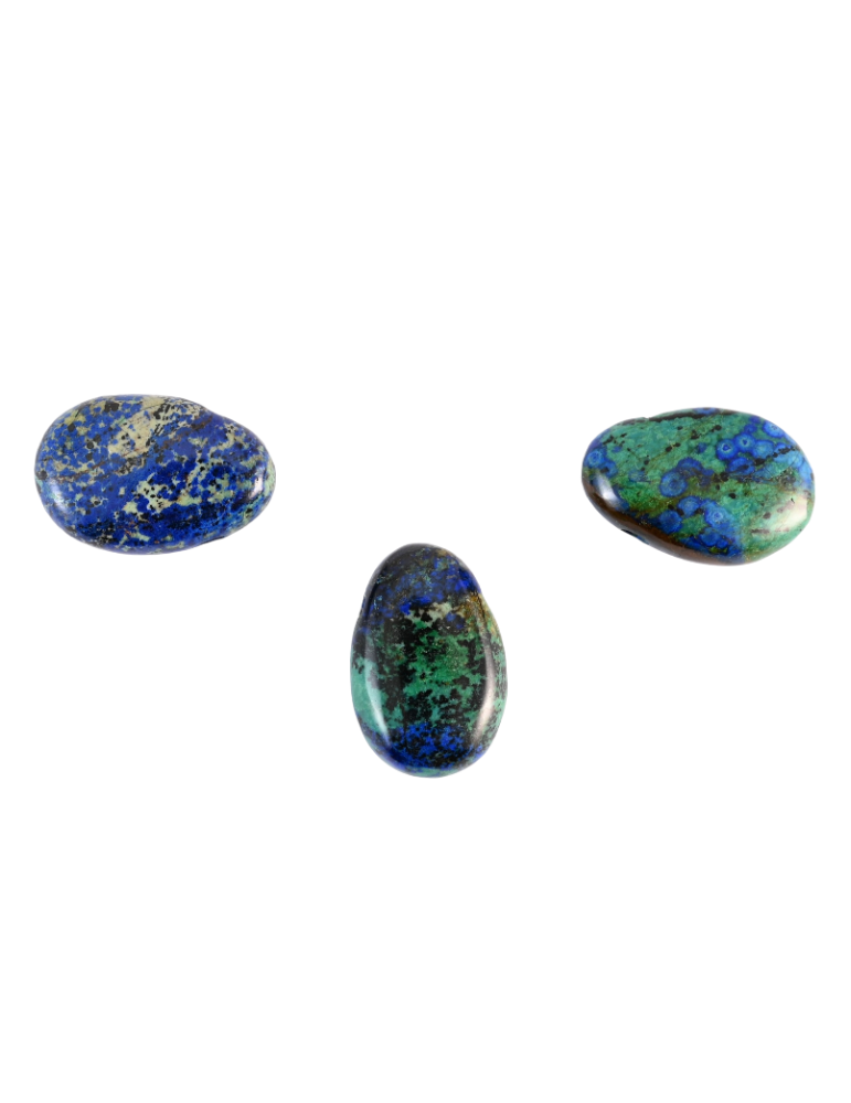 Pendentifs percés travers Azurite malachite lot x3 AA