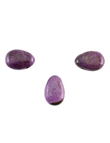 Pendentifs percés travers Stichtite lot x3 A