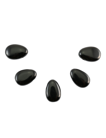Pendentifs percés travers Obsidienne noire lot x5 A