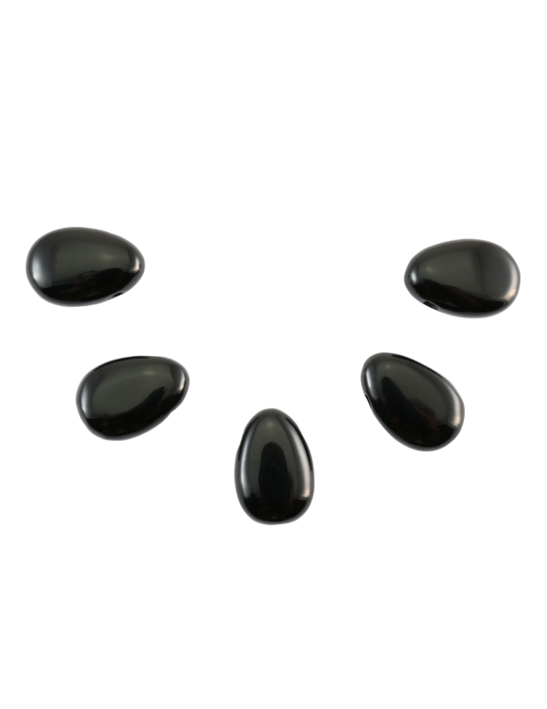 Pendentifs percés travers Obsidienne noire lot x5 A