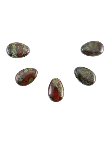 Pendentifs percés travers jaspe Sang de dragon lot x5 AA