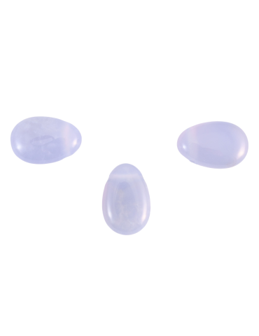 Pendentifs percés travers Calcédoine bleu lot x3 AB