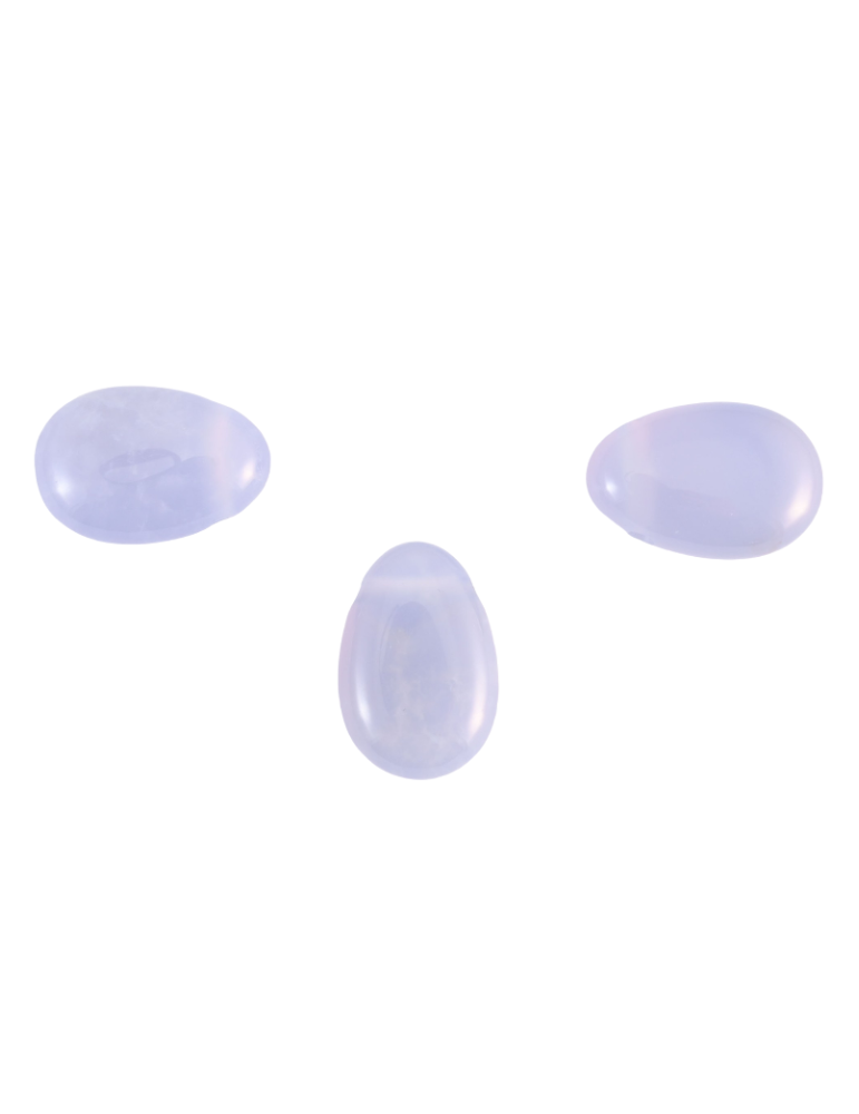 Pendentifs percés travers Calcédoine bleu lot x3 AB