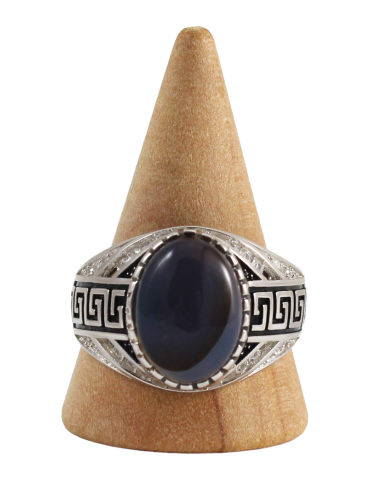 Bague argent homme 10 agate